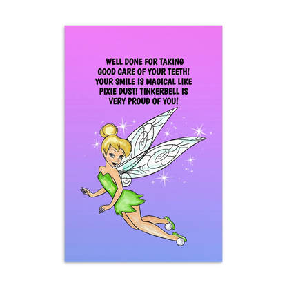 Tinkerbell | Dental Motivational & Reward Cards- Well Done For Taking Good Care Of Your Teeth!