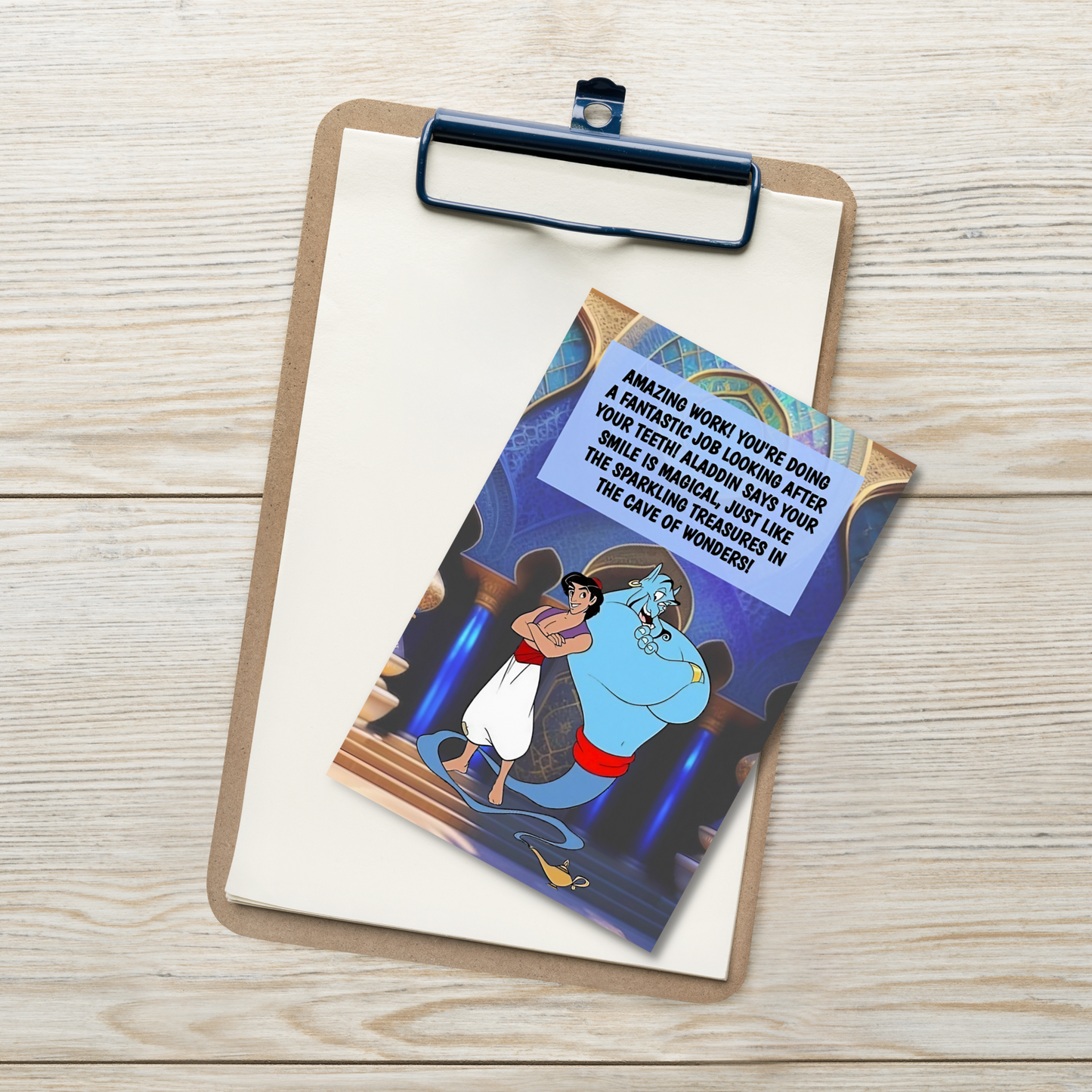Aladdin | Dental Motivational & Reward Cards- Amazing Work! Your'e Doing A Fantastic Job Looking After Your Teeth!