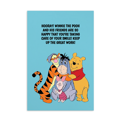 Winnie The Pooh | Dental Motivational & Reward Cards- Hooray! Winnie The Pooh And His Friends Are So Happy That You're Taking Care Of Your Smile!