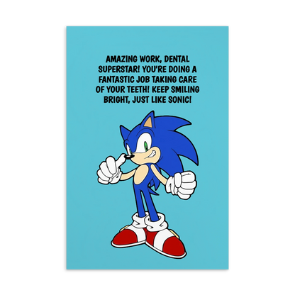 Sonic Prime | Dental Motivational & Reward Cards- Amazing Work Dental Superstar!