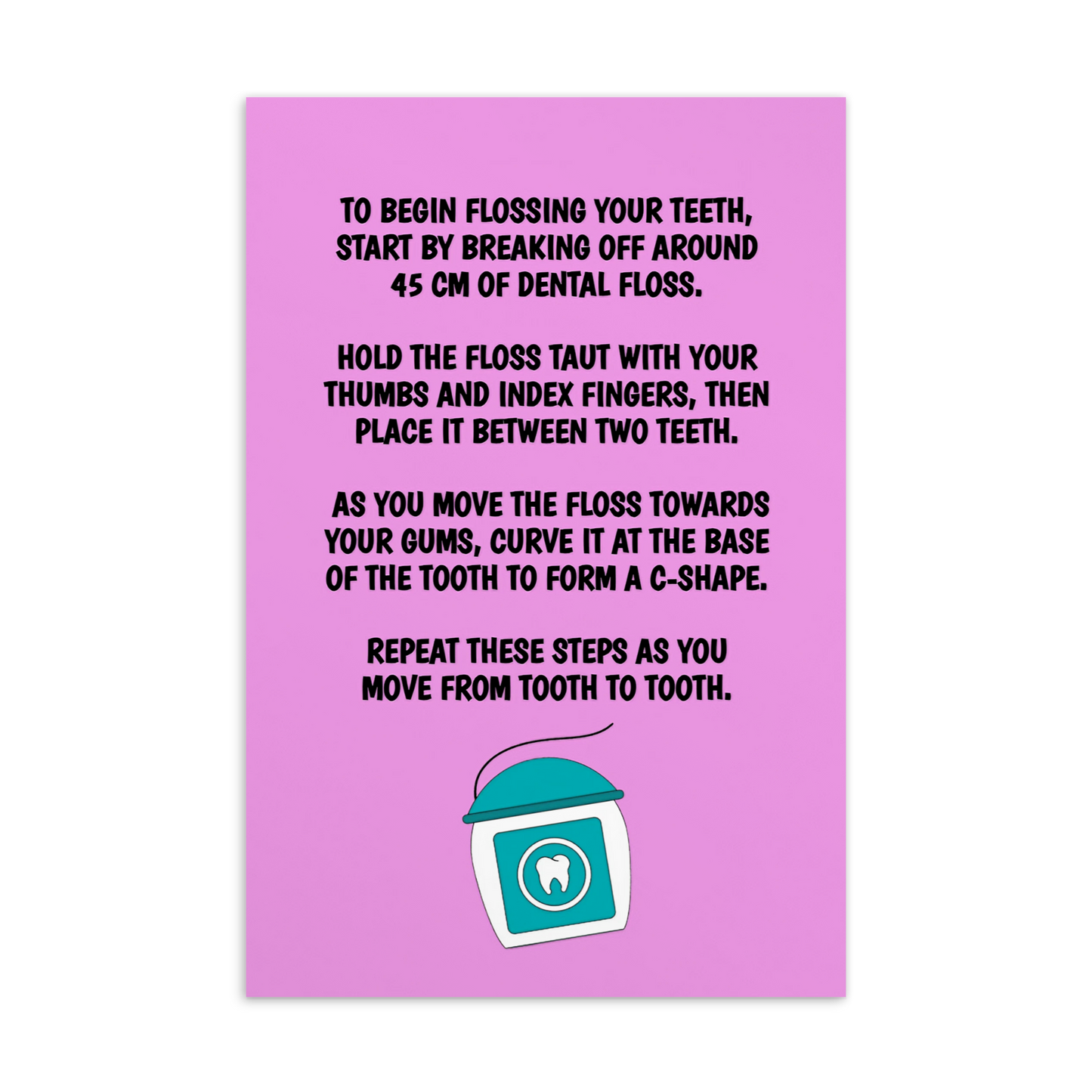 Oral Hygiene Cards- Flossing Instructions