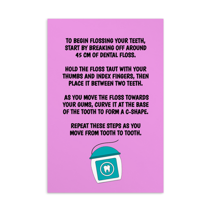 Oral Hygiene Cards- Flossing Instructions