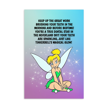 Tinkerbell | Dental Motivational & Reward Cards- Keep Up The Great Work Brushing Your Teeth In The Morning And Before Bedtime!