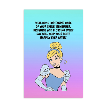 Cinderella | Dental Motivational & Reward Cards- Well Done For Taking Care Of Your Smile!