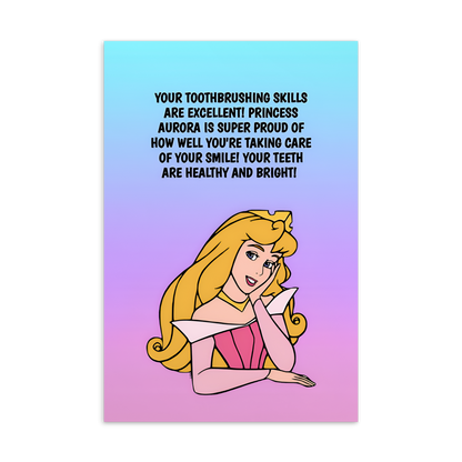 Princess Aurora | Dental Motivational & Reward Cards- You're Toothbrushing Skills Are Excellent!