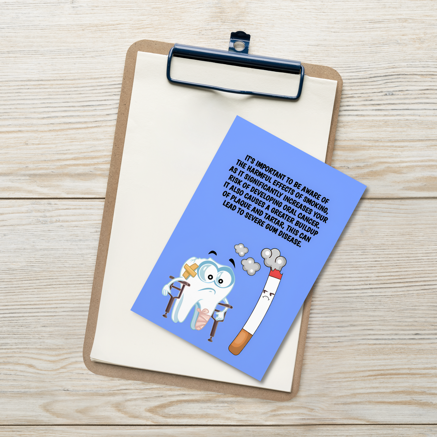 Oral Hygiene Cards- It's Important To Be Aware Of The Harmful Effects Of Smoking, As It Significantly Increases Your Risk Of Developing Oral Cancer.