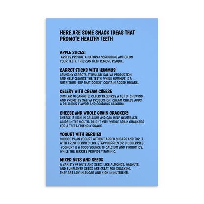 Oral Hygiene Cards-  Here Are Some Snack Ideas That Promote Healthy Teeth
