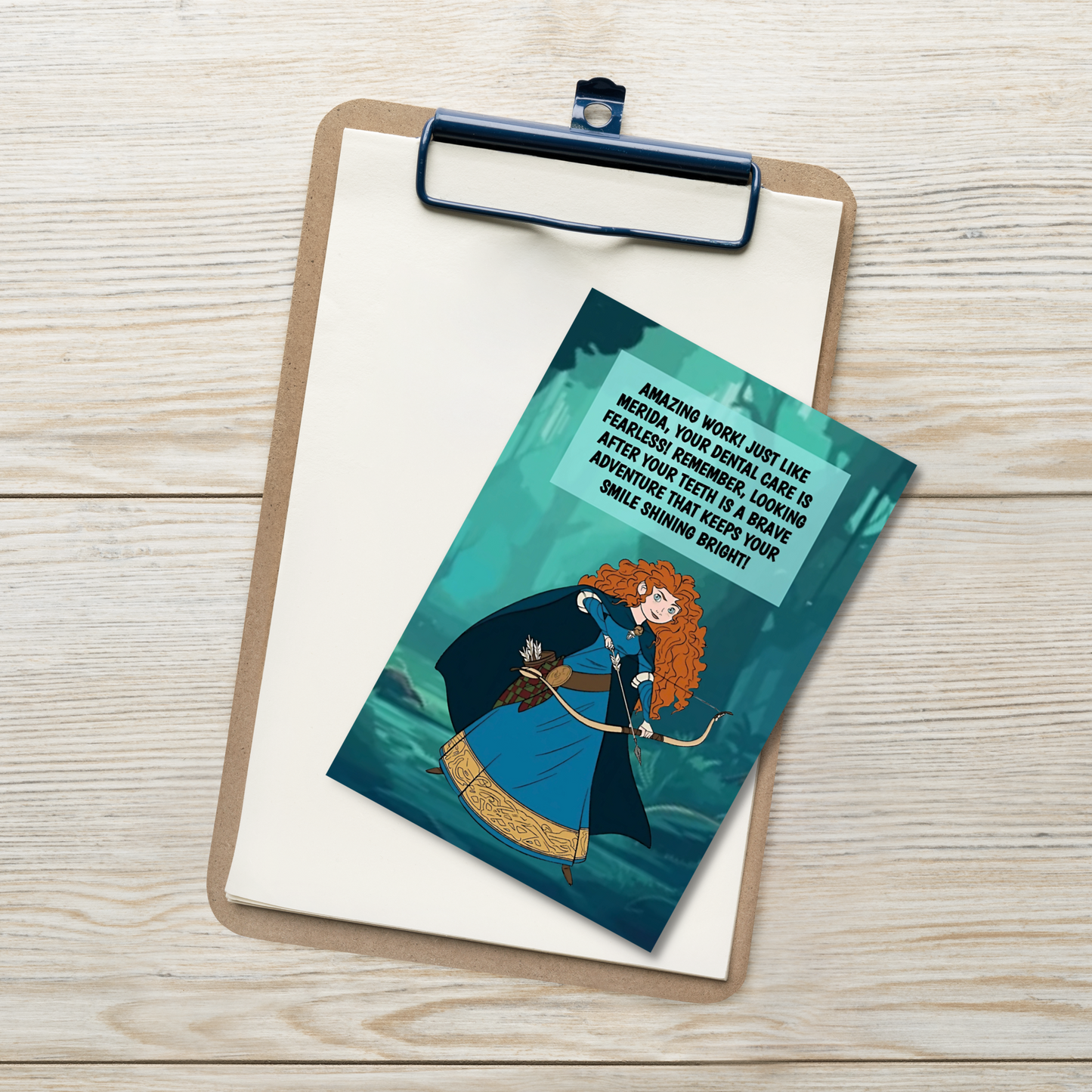 Merida | Dental Motivational & Reward Cards-  Amazing Work! Just Like Merida, Your Dental Care Is Fearless!