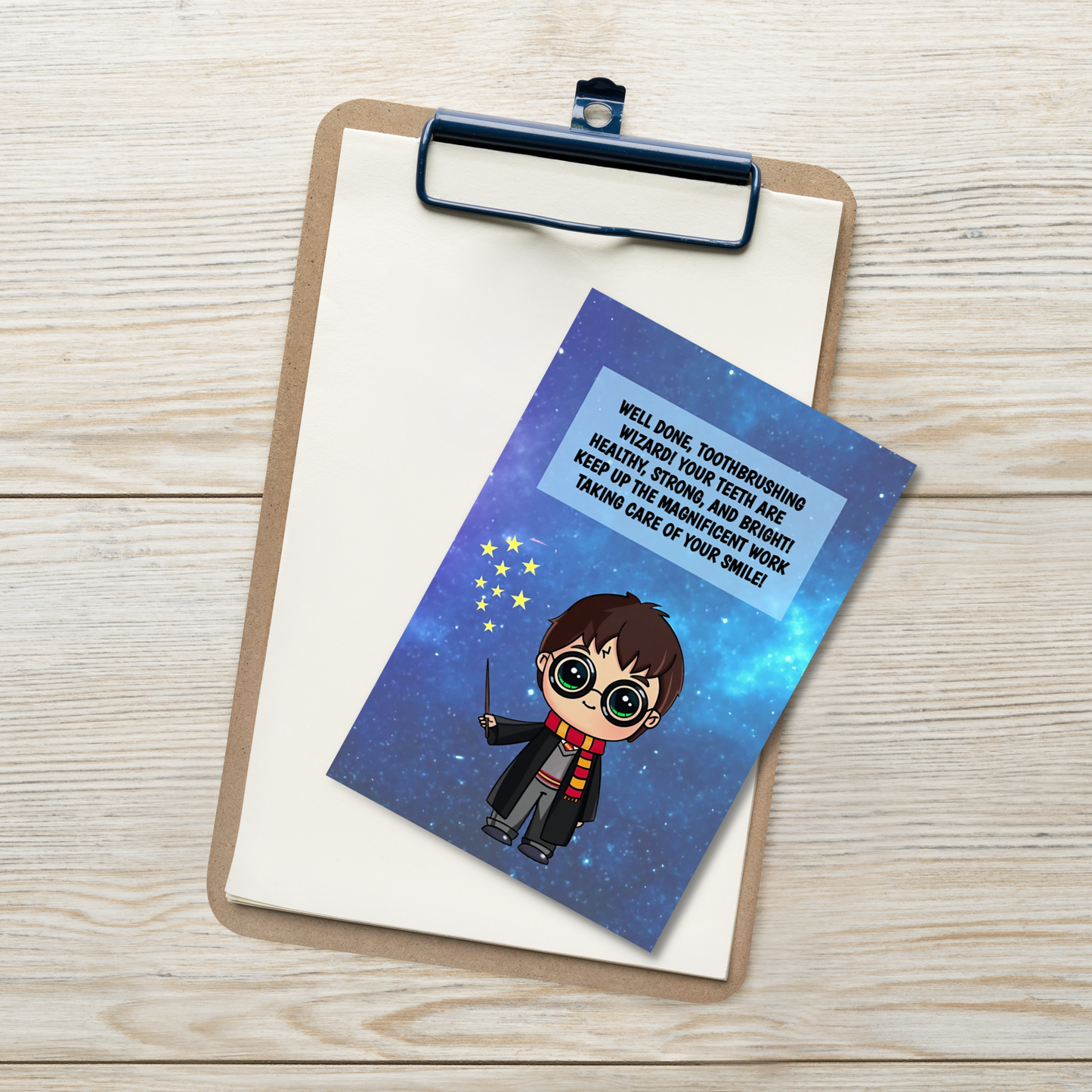 Harry Pottter | Dental Motivational & Reward Cards- Well Done, Toothbrushing Wizard!