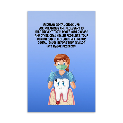 Oral Hygiene Cards-  Regular Dental Check-ups And Cleanings Are Necessary To Help Prevent Tooth Decay, Gum Disease And Other Oral Health Problems