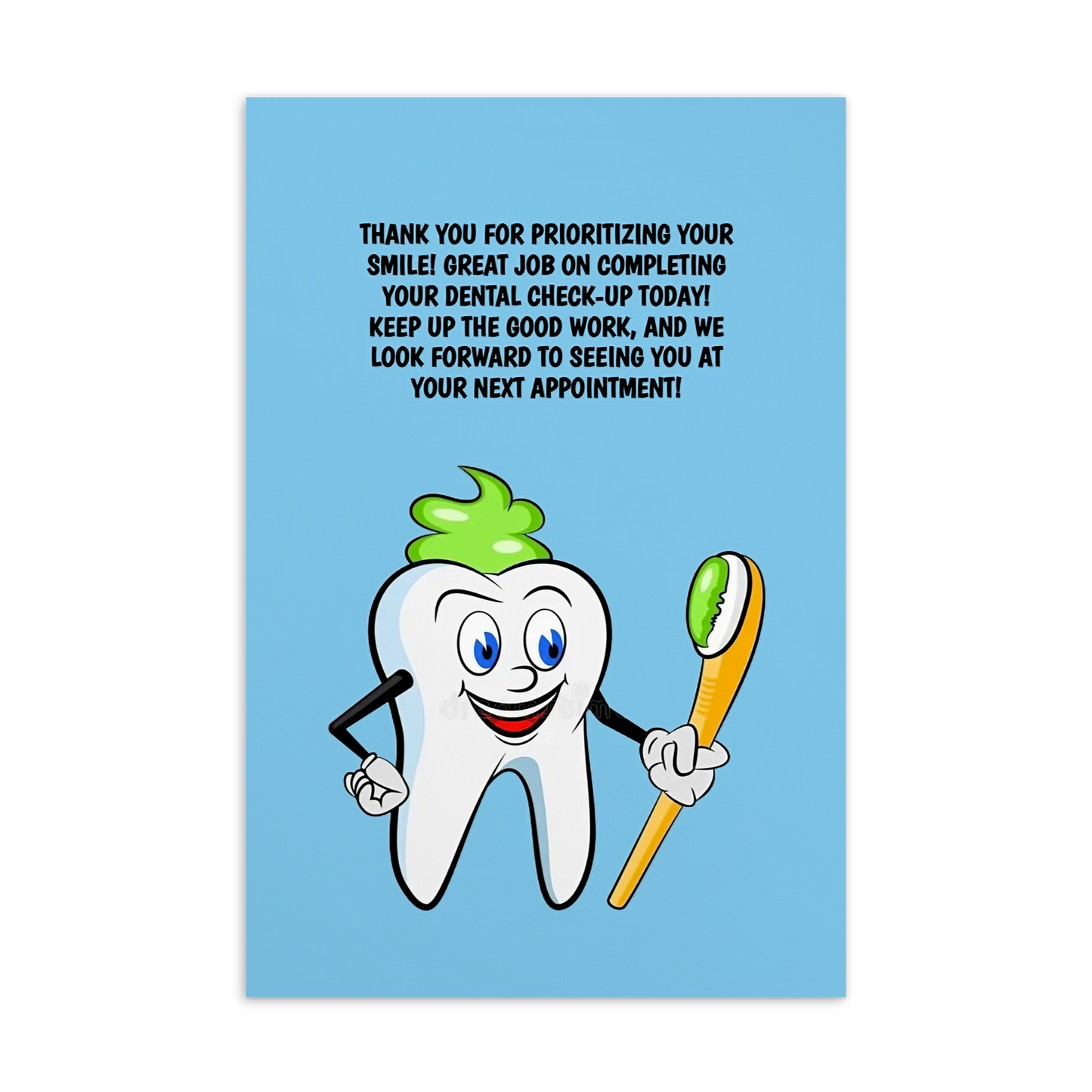 Dental Motivational & Reward Cards- Thank You For Prioritizing Your Smile! Great Job On Completing Your Dental Check-up Today!