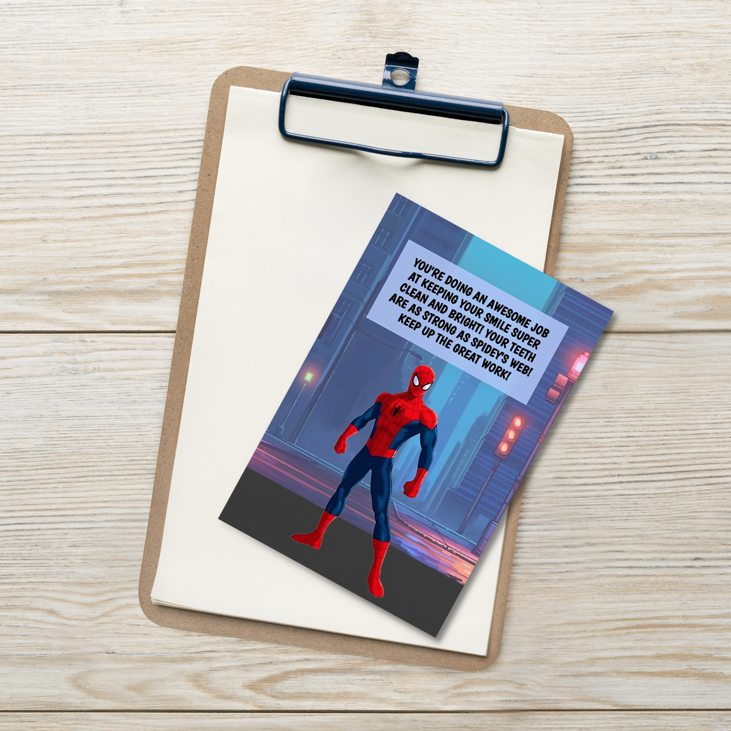 Spider-Man | Dental Motivational & Reward Cards- You're Doing An Awesome Job At Keeping Your Smile Super Clean And Bright!