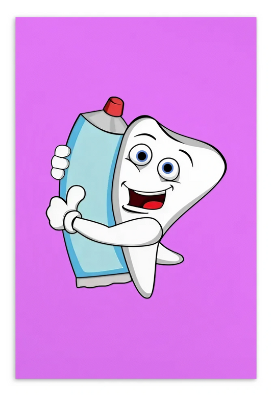 Dental Motivational & Reward Cards- Tooth Hugging A Toothpaste Tube