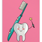 Dental Motivational & Reward Cards- Tooth holding green toothbrush and a magic wand