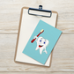 Dental Motivational & Reward Cards- Smiling Tooth Holding A Red Toothbrush (Light Blue Background)