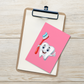Dental Motivational & Reward Cards- Smiling Tooth Holding A Red Toothbrush (Pink Background)