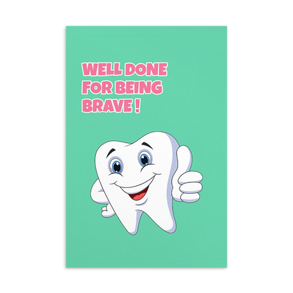 Dental Motivational & Reward Cards- Well Done For Being Brave!