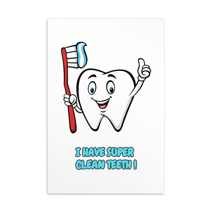 Dental Motivational & Reward Cards- I Have Super Clean Teeth!