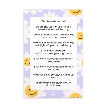 Toothbrushing Song Cards- Tootbrush Heroes