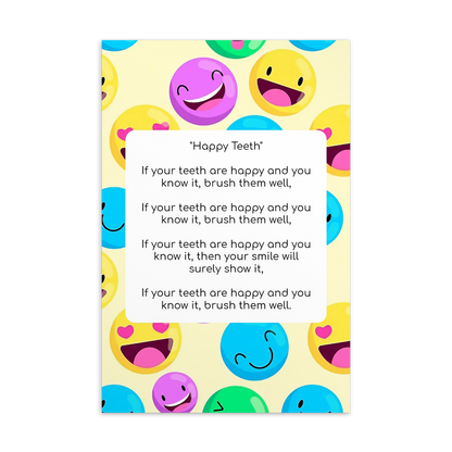 Toothbrushing Song Cards- Happy Teeth (To The Tune Of "If You're Happy And You Know It" Song)