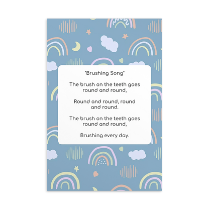 Toothbrushing Song Cards- Brushing Song (To The Tune Of "The Wheels on the Bus" Song)