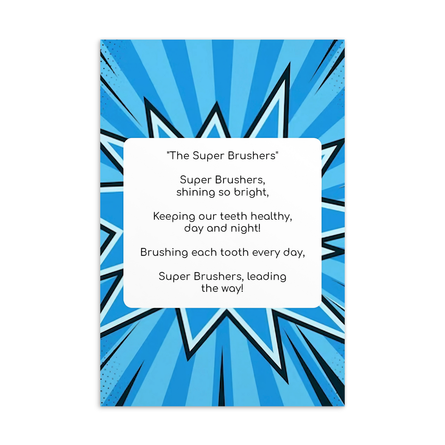Toothbrushing Song Cards- The Super Brushers