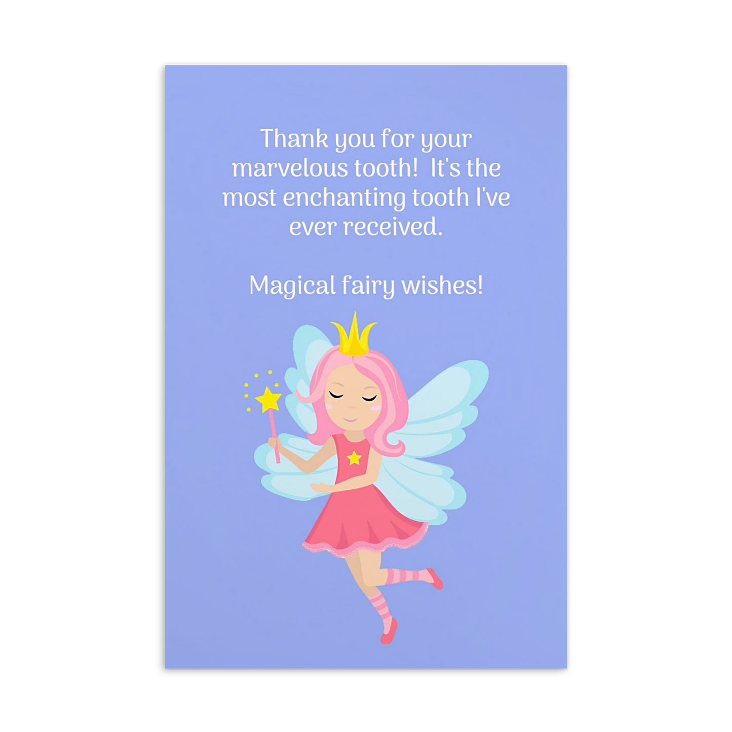 Tooth Fairy Thank You Cards- Thank You For Your Marvelous Tooth!